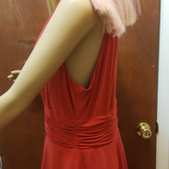 EVAN PICONE RED RUFFLED DRESS SZ 14P SLEEVELESS - Picture 3 of 8